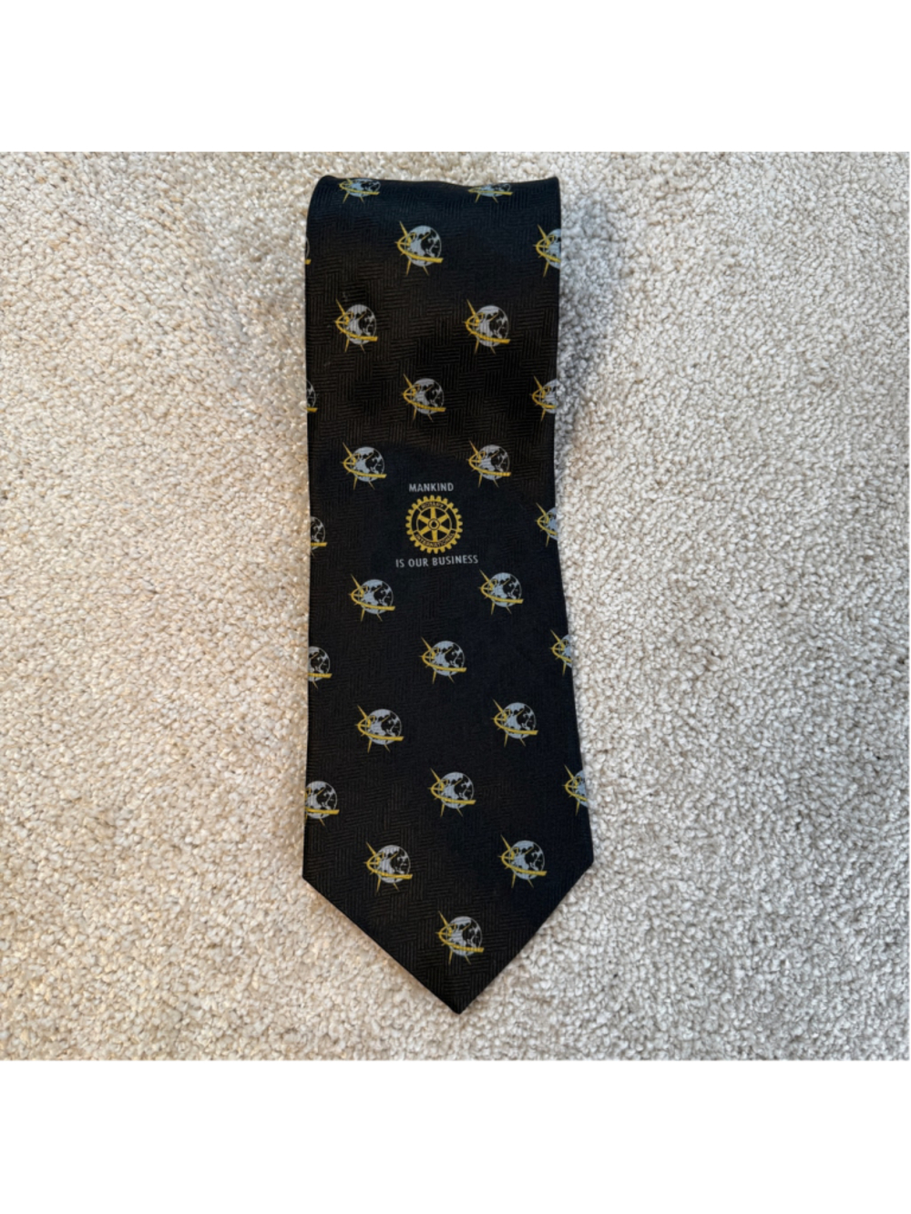 Russell-Hampton Rotary International Mankind Is Our Business Novelty Necktie 61” - Picture 2 of 5